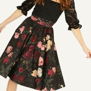 Black Milk Dark Roses Midi Skirt